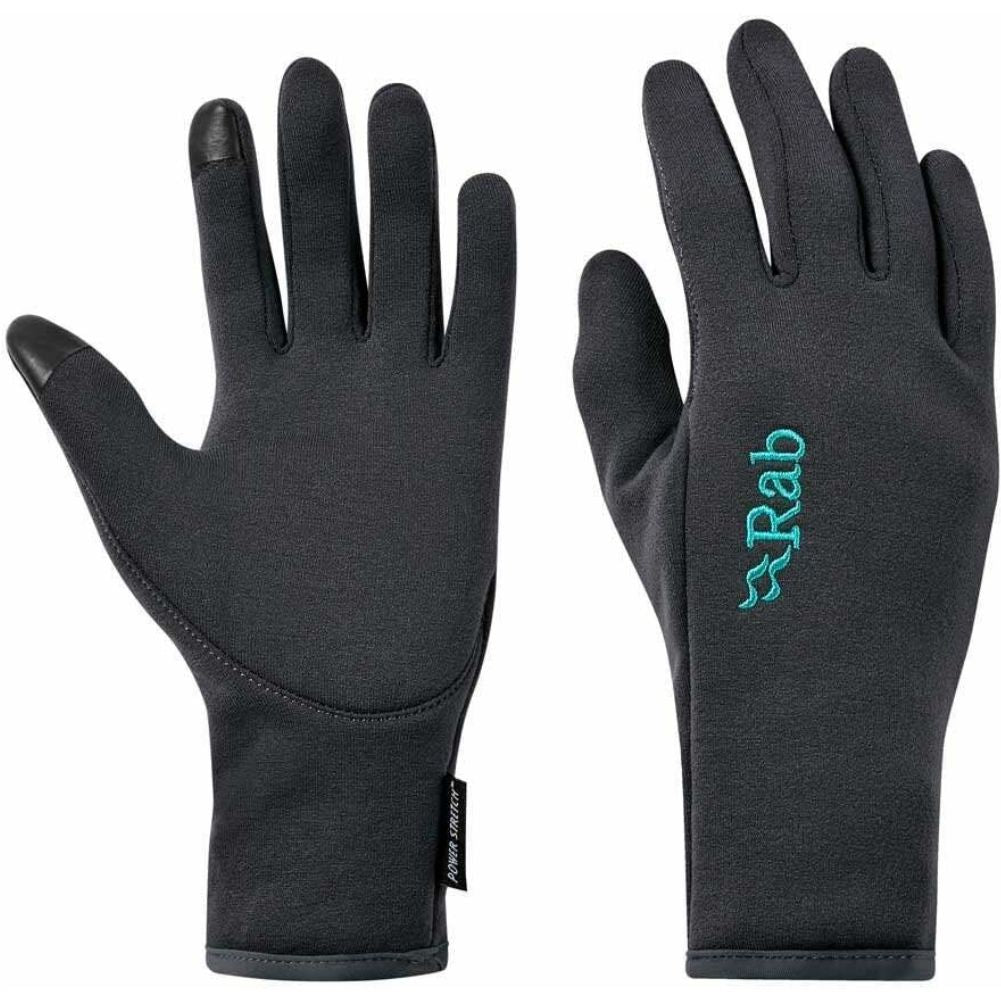 Rab Women's Power Stretch Contact Gloves (Black) pair