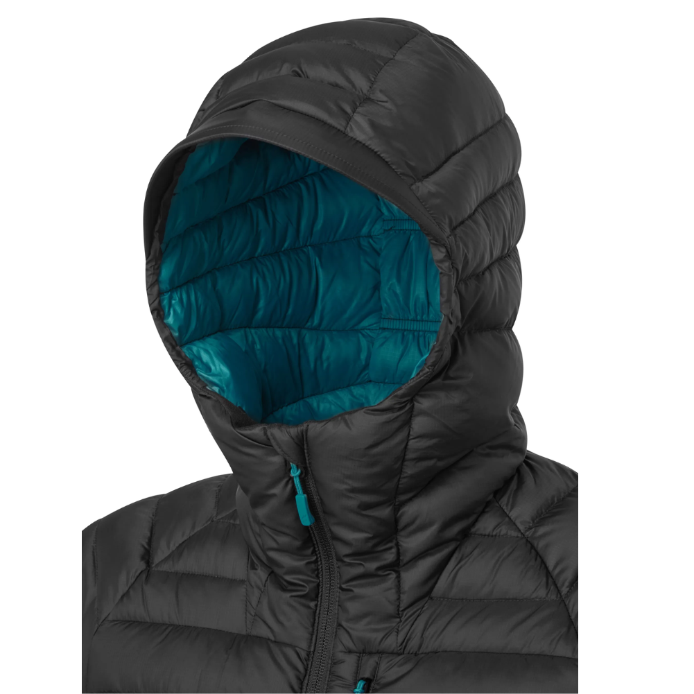 Rab Women&#39;s Microlight Alpine Recycled Down Jacket (Black) hood