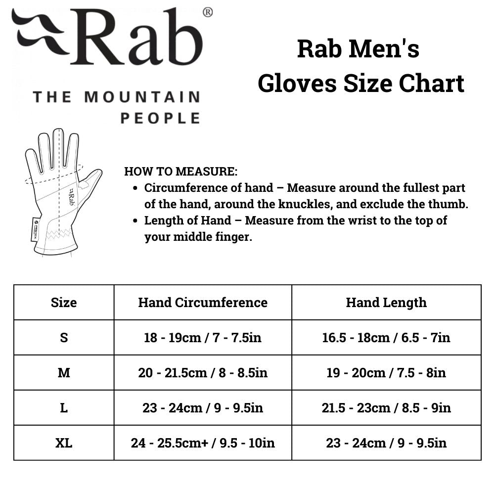 Rab glove size guide clearance
