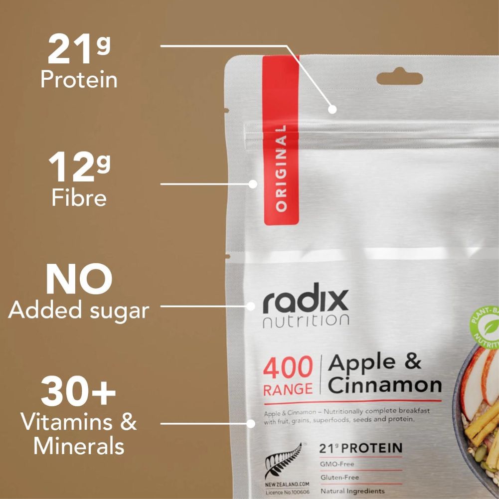 Radix Nutrition Original Breakfast v9.0 - 400Kcal (Apple Cinnamon) info