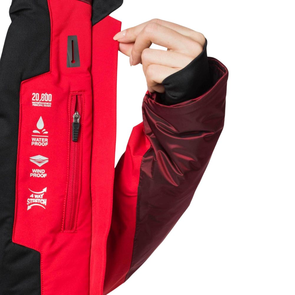 Rossignol Women&#39;s Aile Ski Jacket - Snowsports Jacket (Carmin Red)