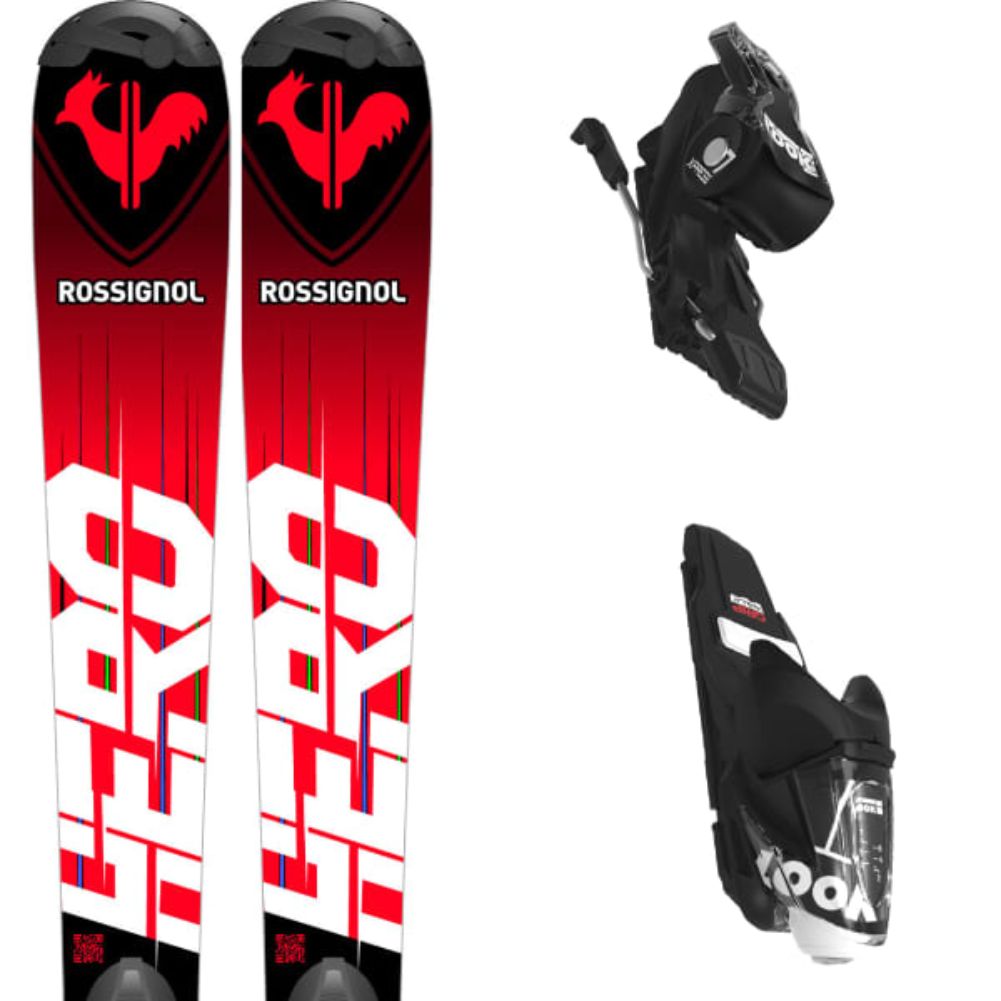Rossignol Hero Junior Skis + Xpress 7 GW B83 Bindings (2023) close up 