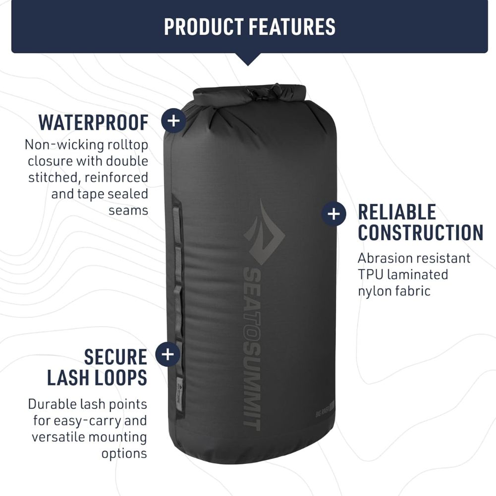 Sea To Summit Big River Drybag - 65 Litres (Surf Blue) features