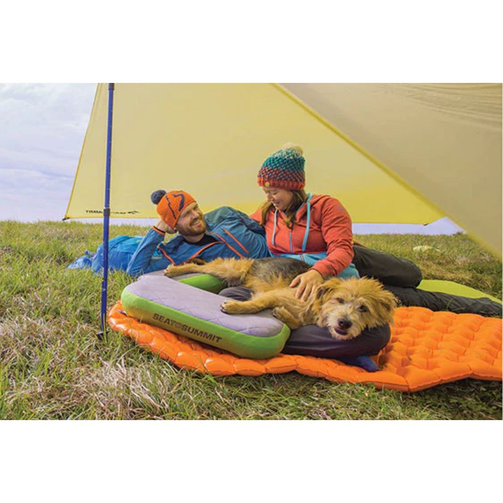 Sea To Summits Ultralight Insulated Air Sleeping Mat - Regular (Orange) being used