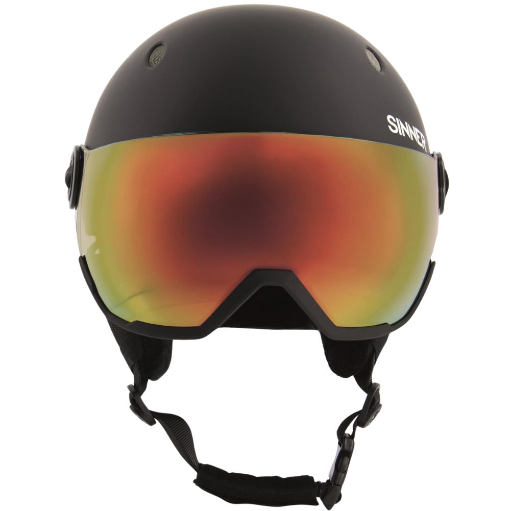 Sinner Titan Trans+ Visor Snow Sports Helmet (Black/Red) - Cat 1-3 Front