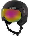 Sinner Typhoon Visor Snow Sports Helmet (Matte Black/Orange)