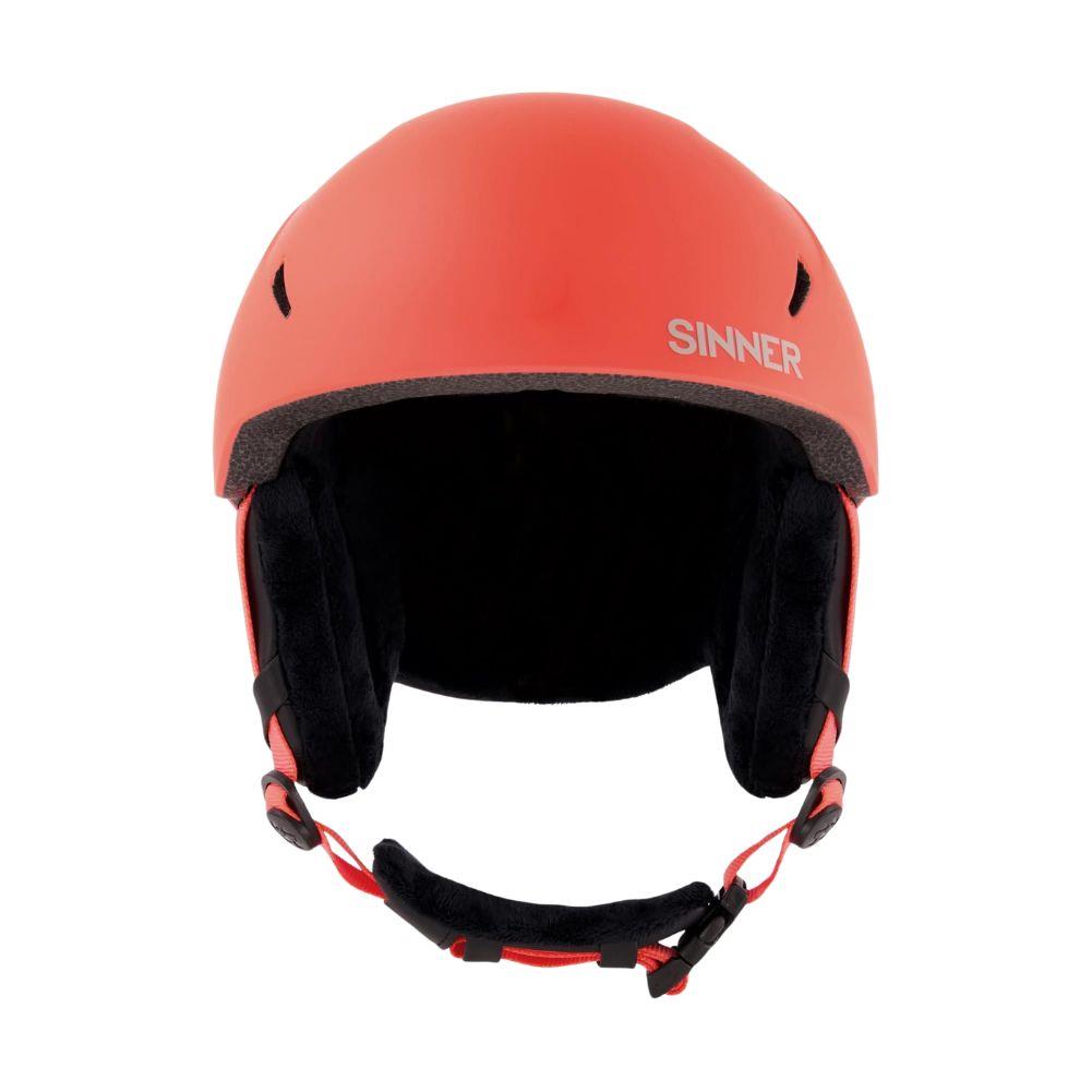 Sinner Crest Snow Sports Helmet (Orange Neon) - Font 