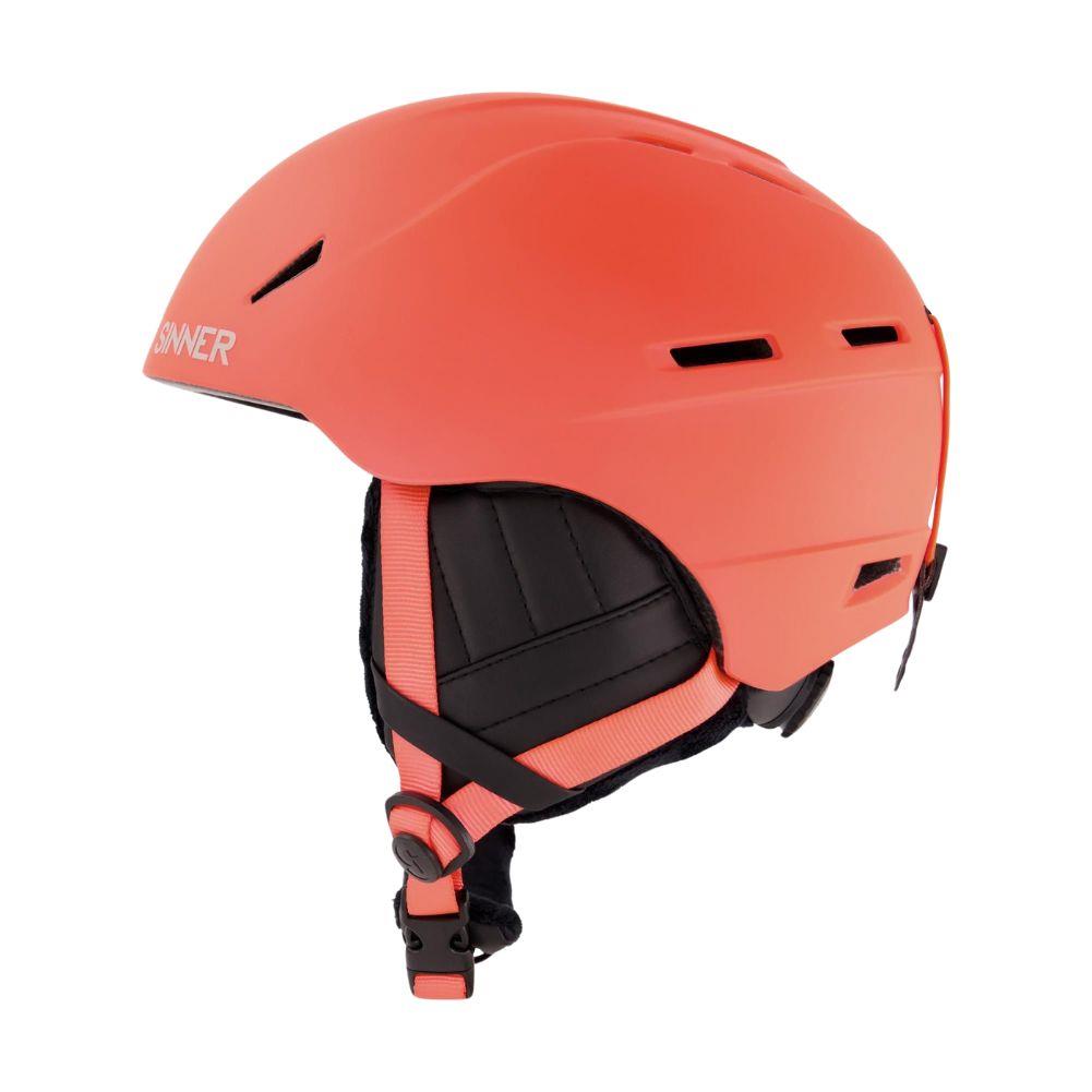 Sinner Crest Snow Sports Helmet (Orange Neon) - Side 