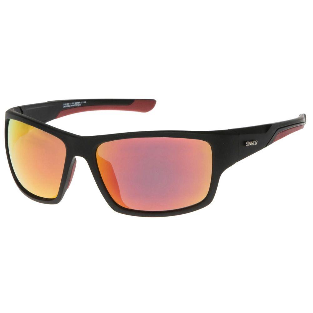 Sinner Lemmon Sport Sunglasses (Matte Black/Red Mirror)