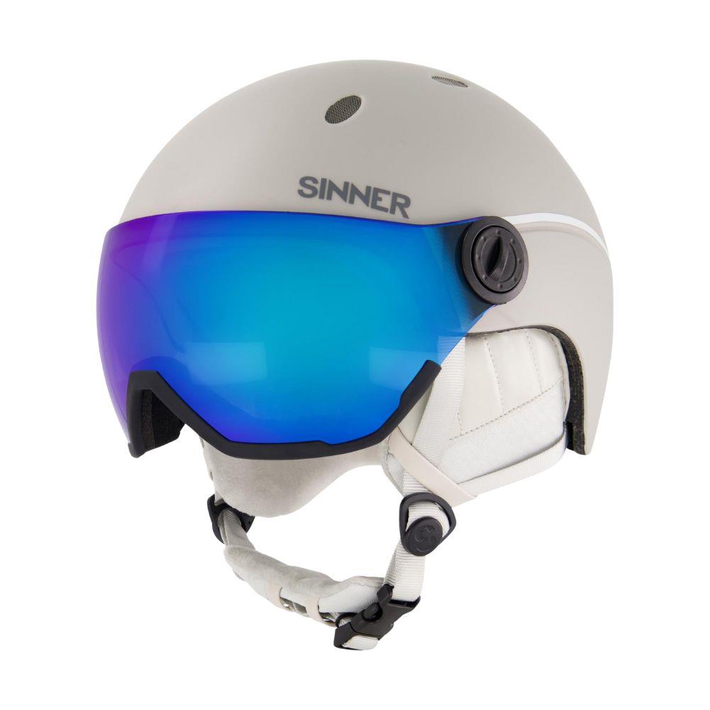 Sinner Titan Visor Snow Sports Helmet (Matte Grey/Blue)