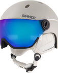 Sinner Titan Visor Snow Sports Helmet (Matte Grey/Blue)
