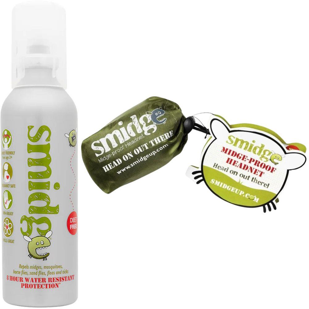 Smidge Midge and Insect-Proof Head Net &amp; Smidge Spray 75ml