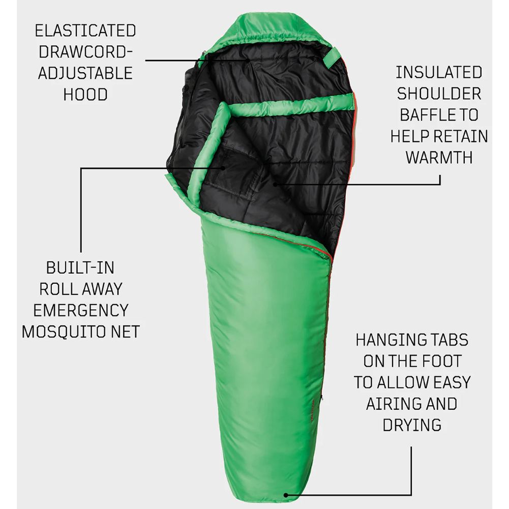 Snugpak Travelpak 3 Sleeping Bag WGTE - Left Zip (Emerald Green
