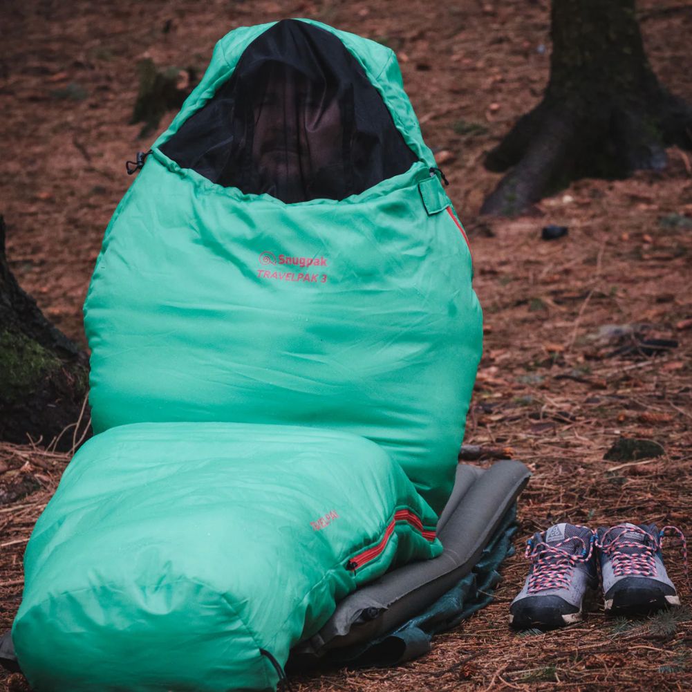 Snugpak Travelpak 3 Sleeping Bag WGTE - Left Zip (Emerald Green