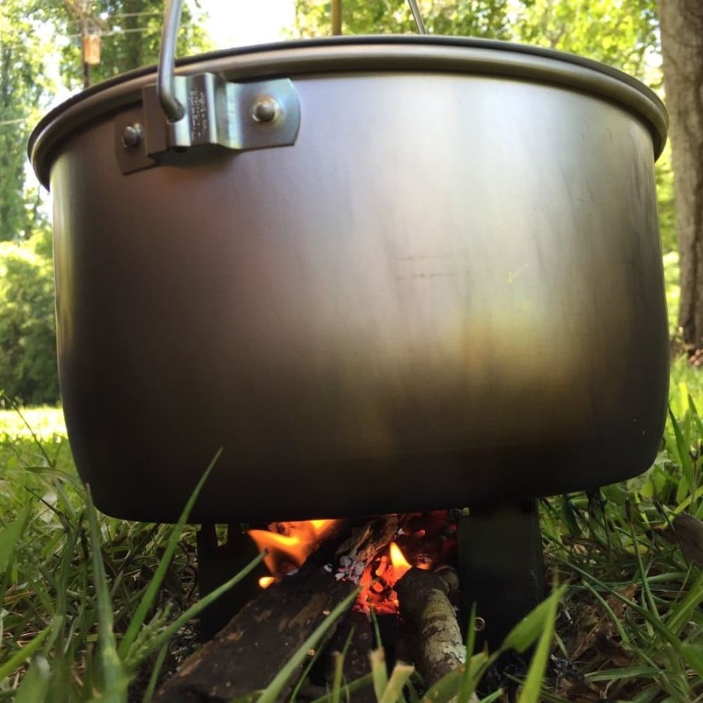 Trangia 4.5 Litre Billy Can With Lid in the woods