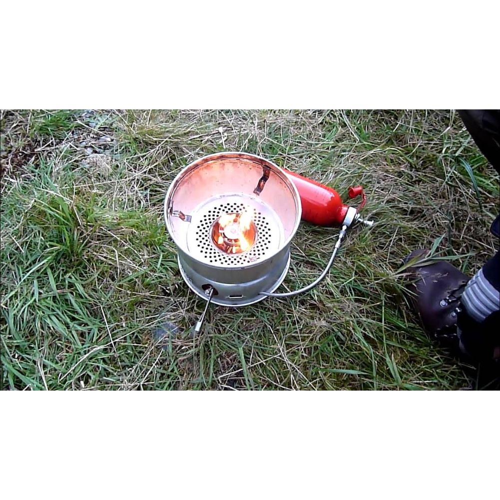 Trangia Multifuel Burner X2 Camping Stove (Red/Silver)being used