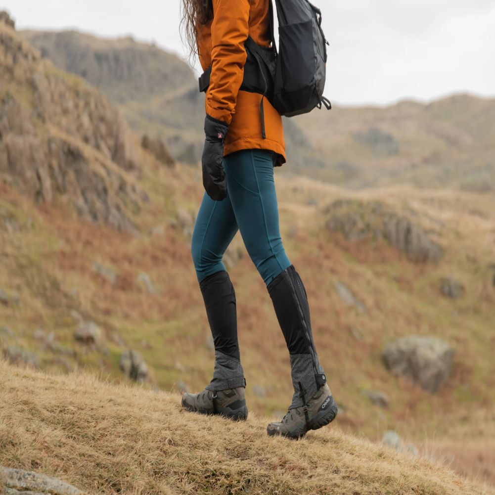 Trekmates Women&#39;s Cholet Dry Slim Fit Gaiter (Black) walking up hill