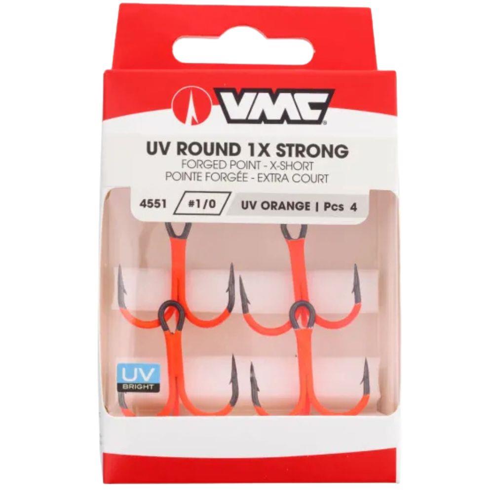 VMC 4551UV Round Orange Treble Hook x4