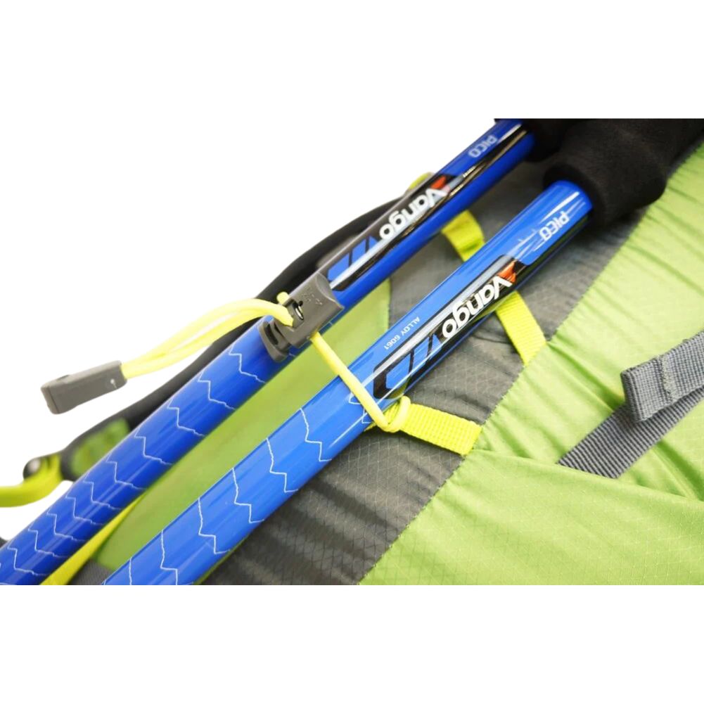 Vango Apex Air 30 Rucksack (Peridot Green) poles tied up