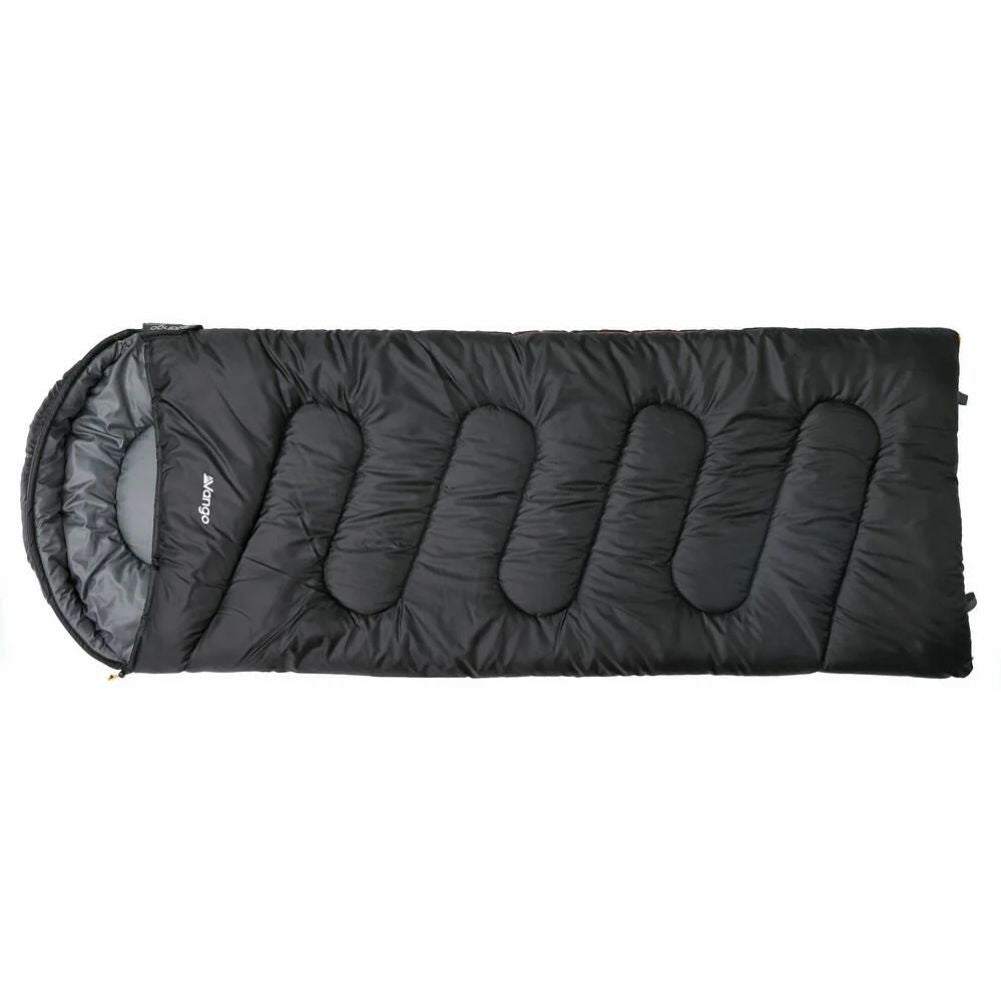 Vango Atlas 250 Quad Sleeping Bag (Black) on its side