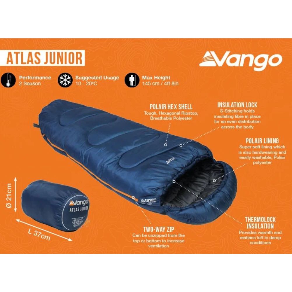 Vango Atlas Junior Sleeping Bag info
