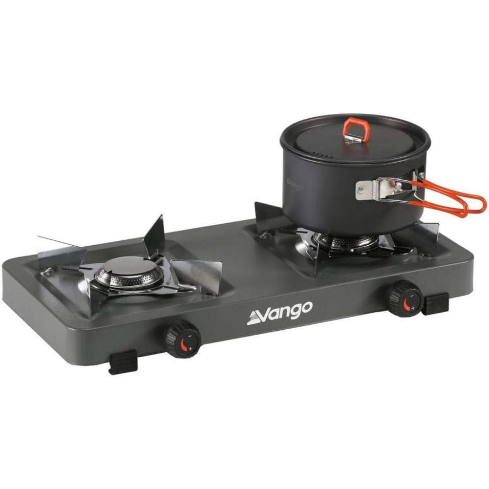 Vango Blaze Double Burner Camping Gas Cooker pot