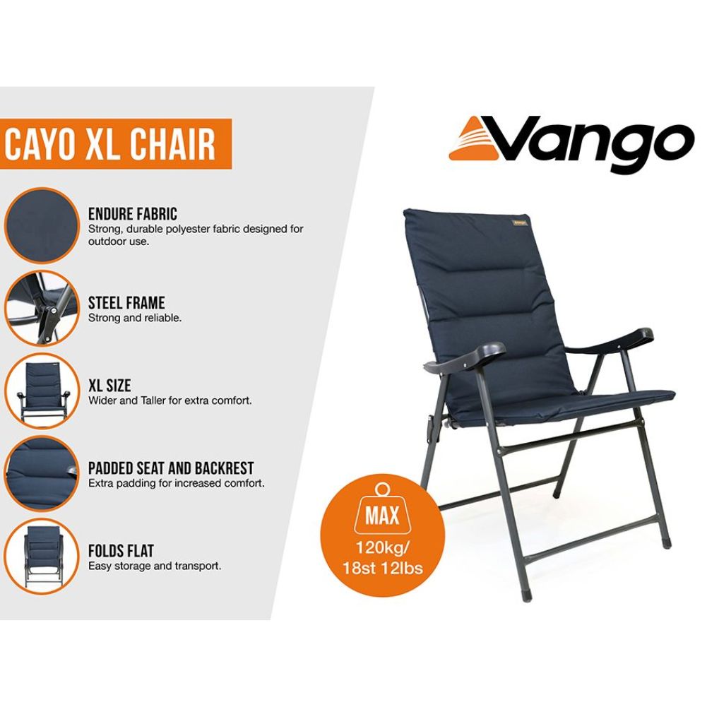 Vango Cayo XL Camping Chair (Granite Grey) info