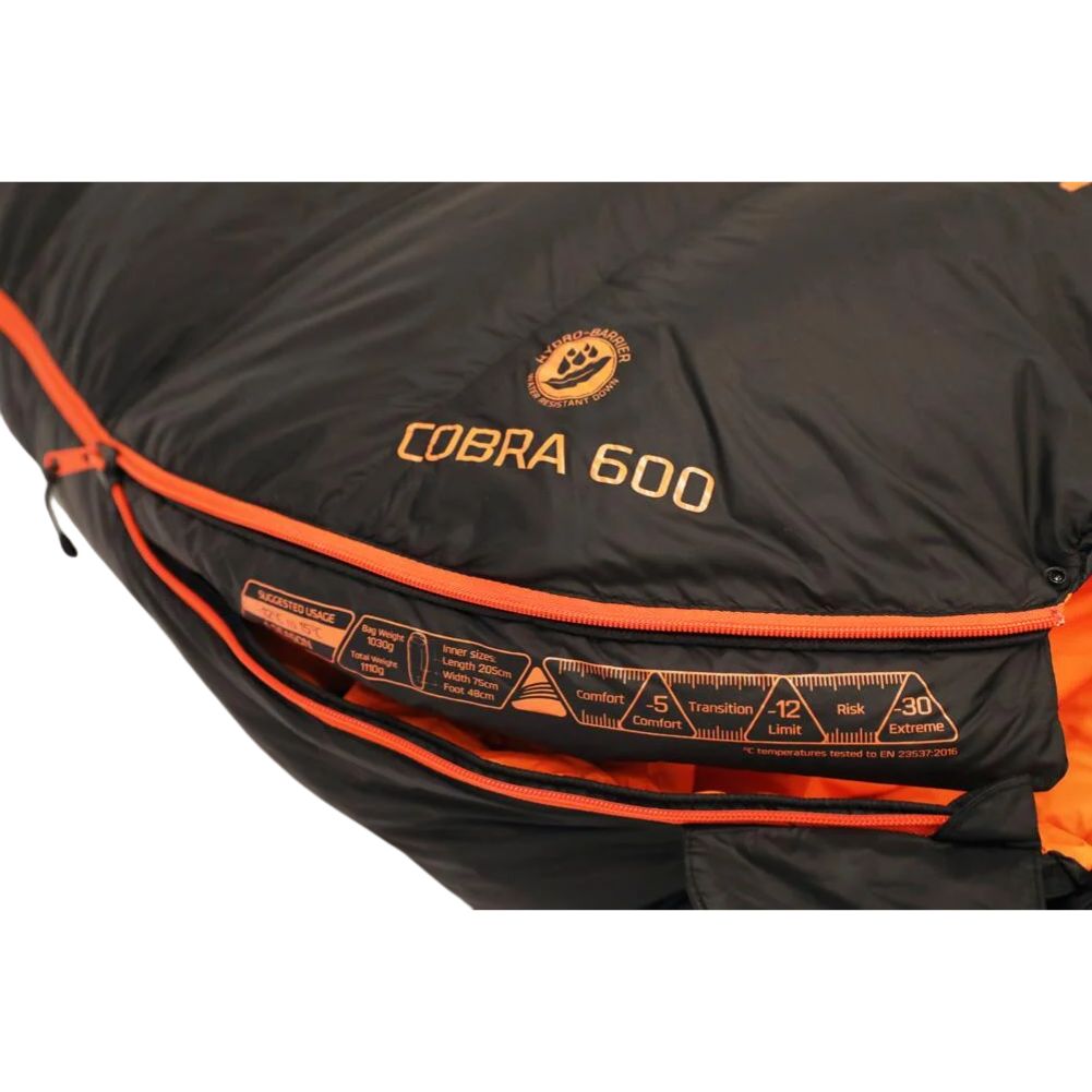 Vango Cobra 600 Down Filled Sleeping Bag (Anthracite) title