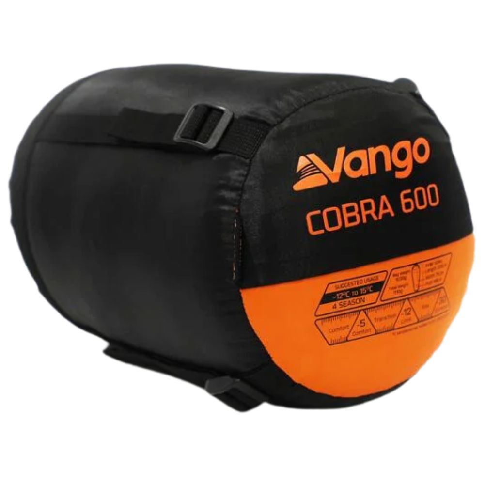 Vango Cobra 600 Down Filled Sleeping Bag (Anthracite) packed up