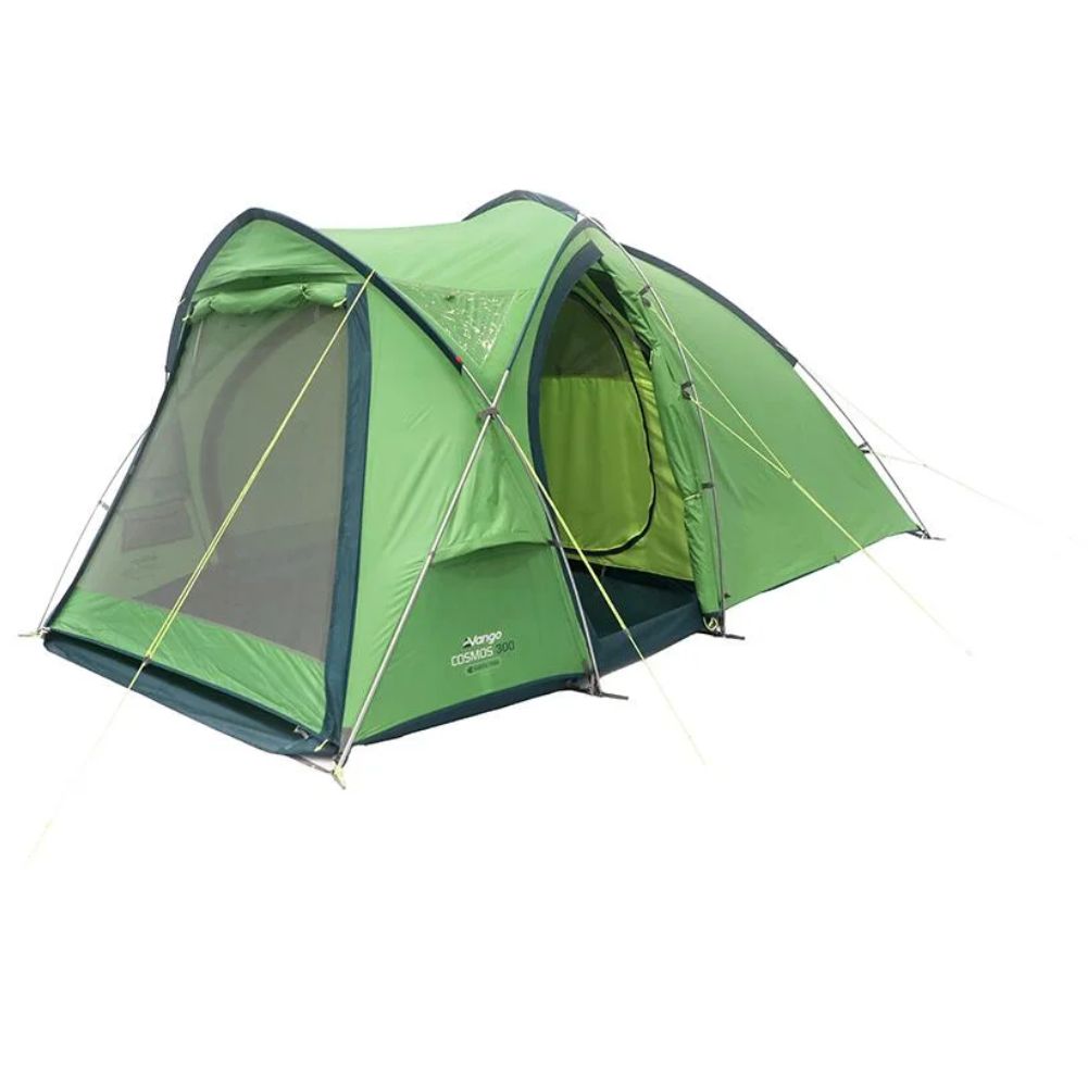 Vango Cosmos 300 Tent - 3-Man Tent (Pamir Green) one door open
