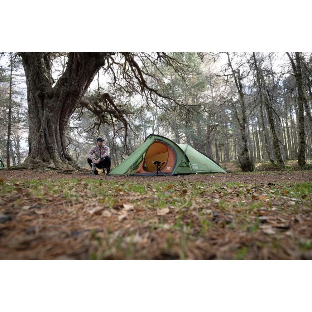 Vango Helvellyn 300 Trekking Tent - 3 Man Semi-Geodesic Tent (Pamir Green) in the woods