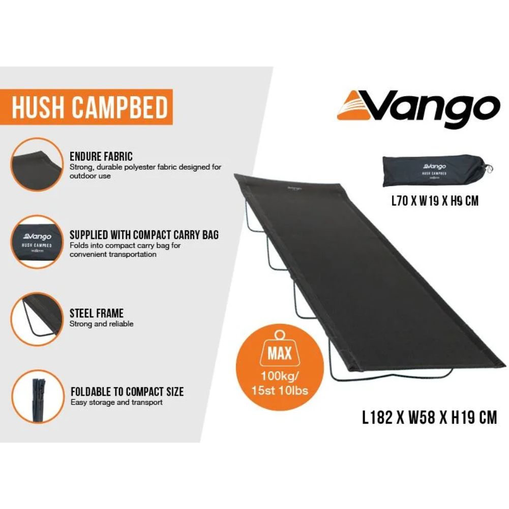 Vango Hush Single Campbed (Granite Grey)
 info