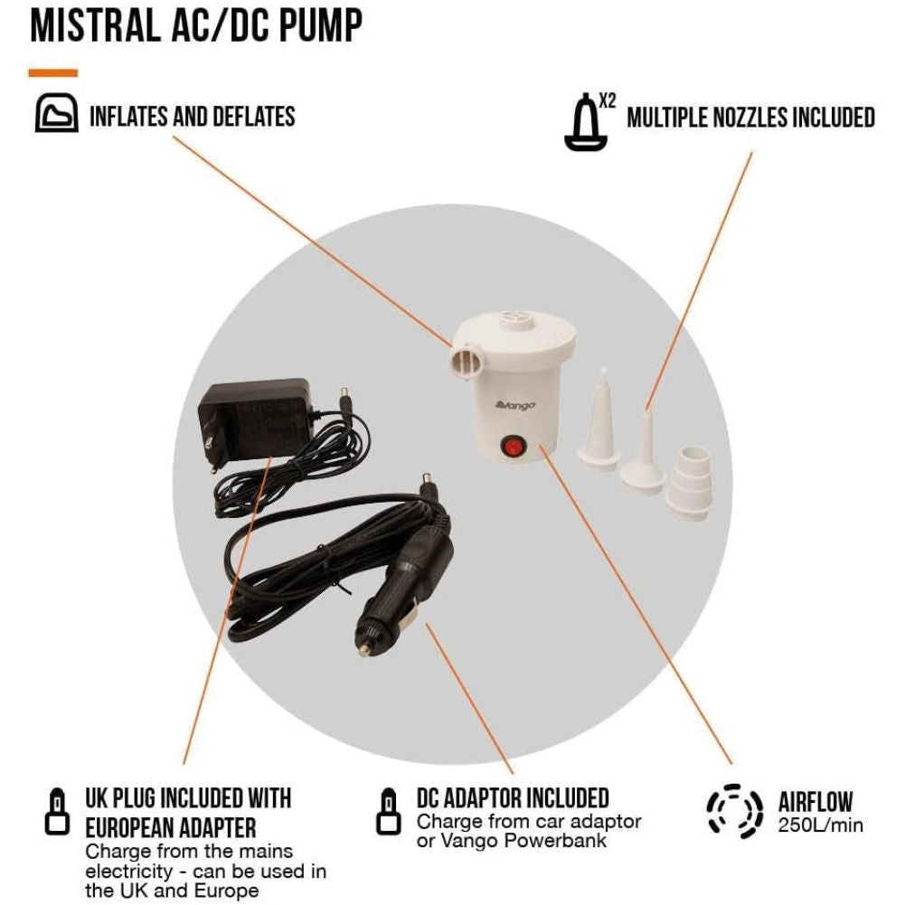 Vango Mistral AC/DC Pump (White) info