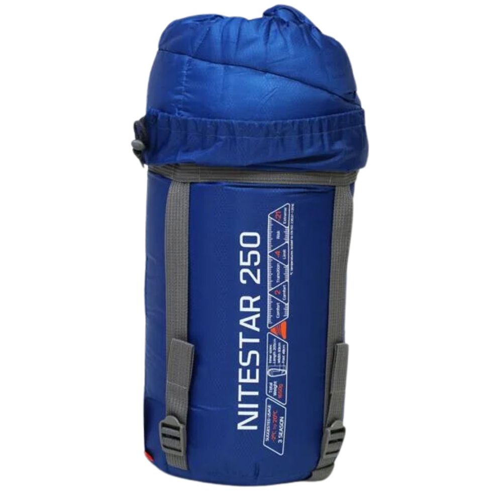 Vango Nitestar Alpha 250 Trekking Sleeping Bag (Classic Blue) package open