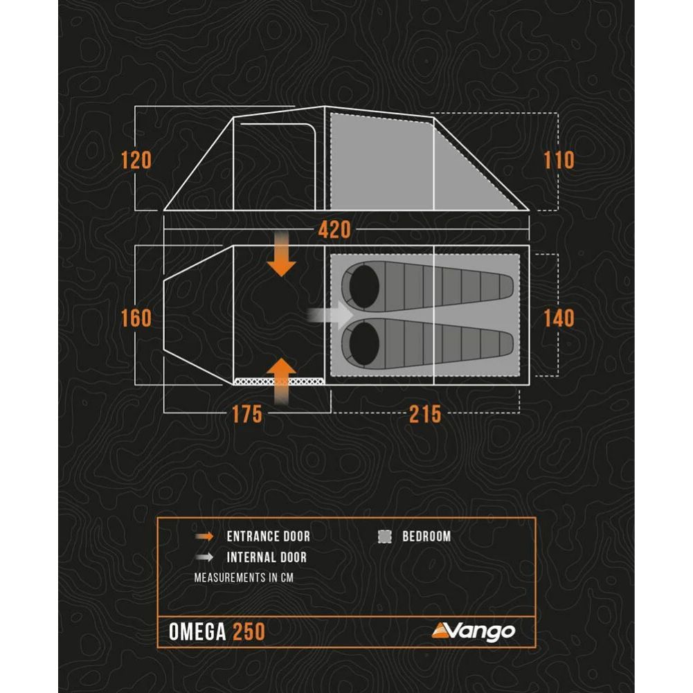 Vango Omega 250 Eco Tent - 2 Man Tunnel Tent diagram