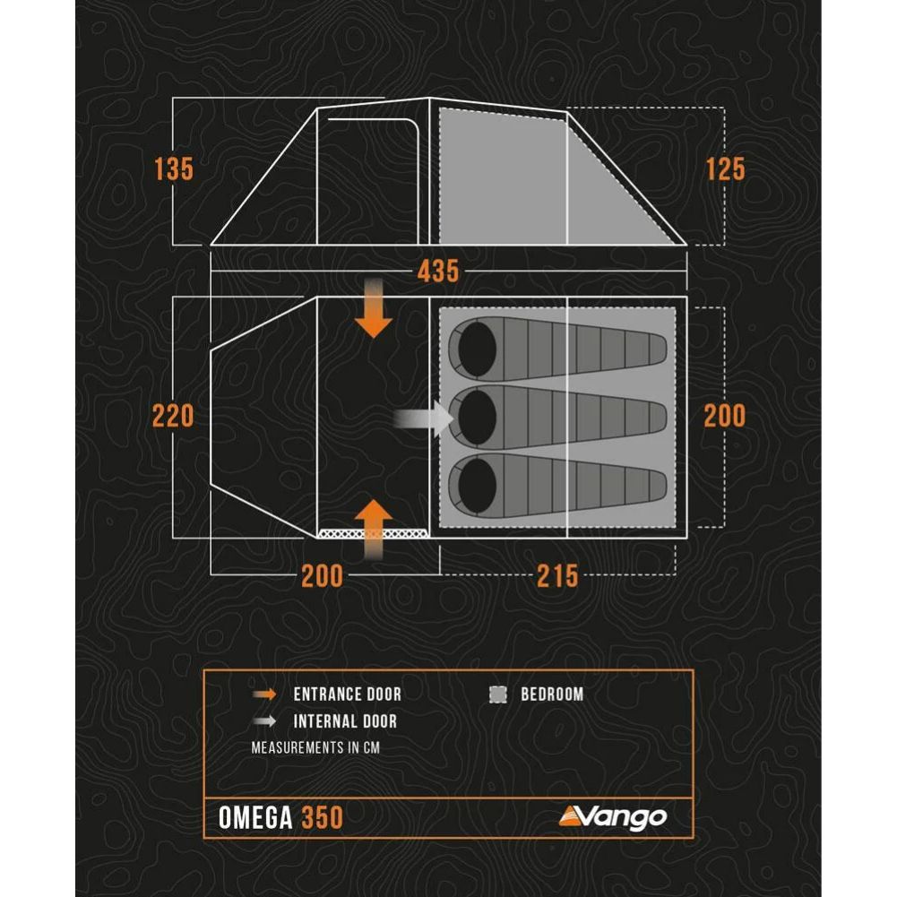 Vango Omega 350 Eco Tent - 3 Man Tunnel Tent diagram