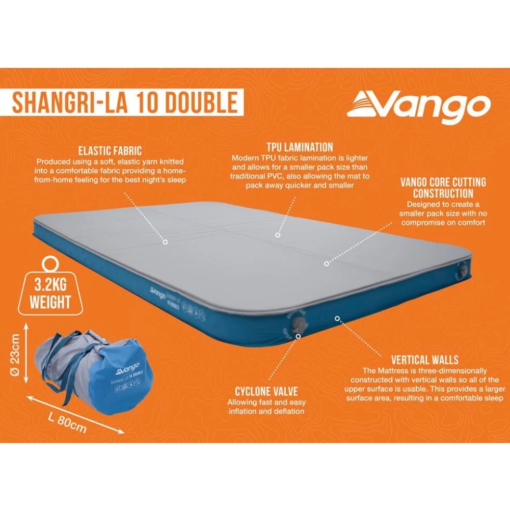 Vango Shangri-La 11 Double 10cm Self Inflating Mattress info
