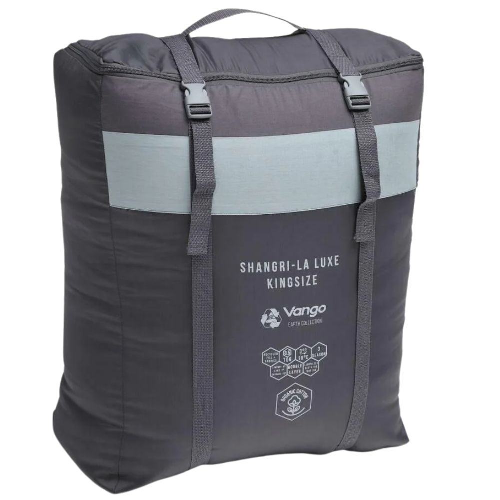 Vango Shangri-La Luxe XL Family Sleeping Bag (Shadow Grey) packed