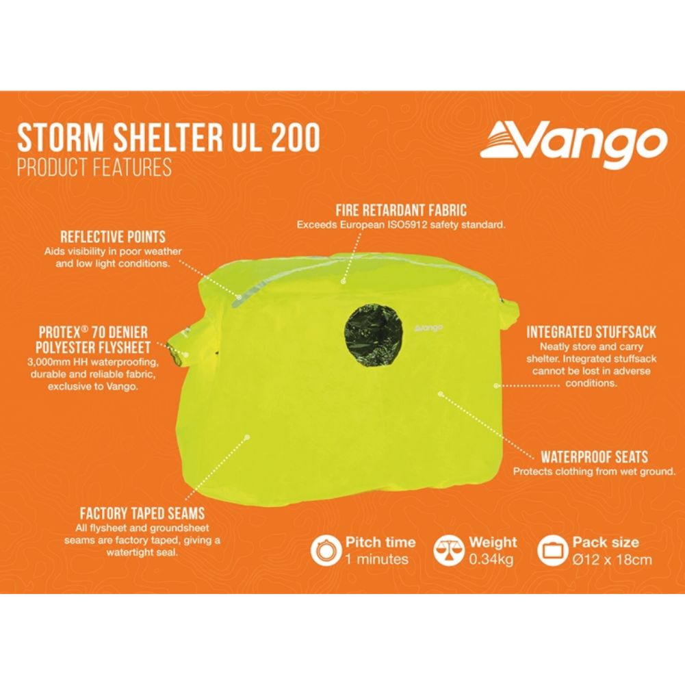 Vango Storm Shelter Ul 200 - 2 Man Lightweight Shelter (Viper Green) info