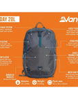 Vango Hex Day 20L Day Pack (Grey) info