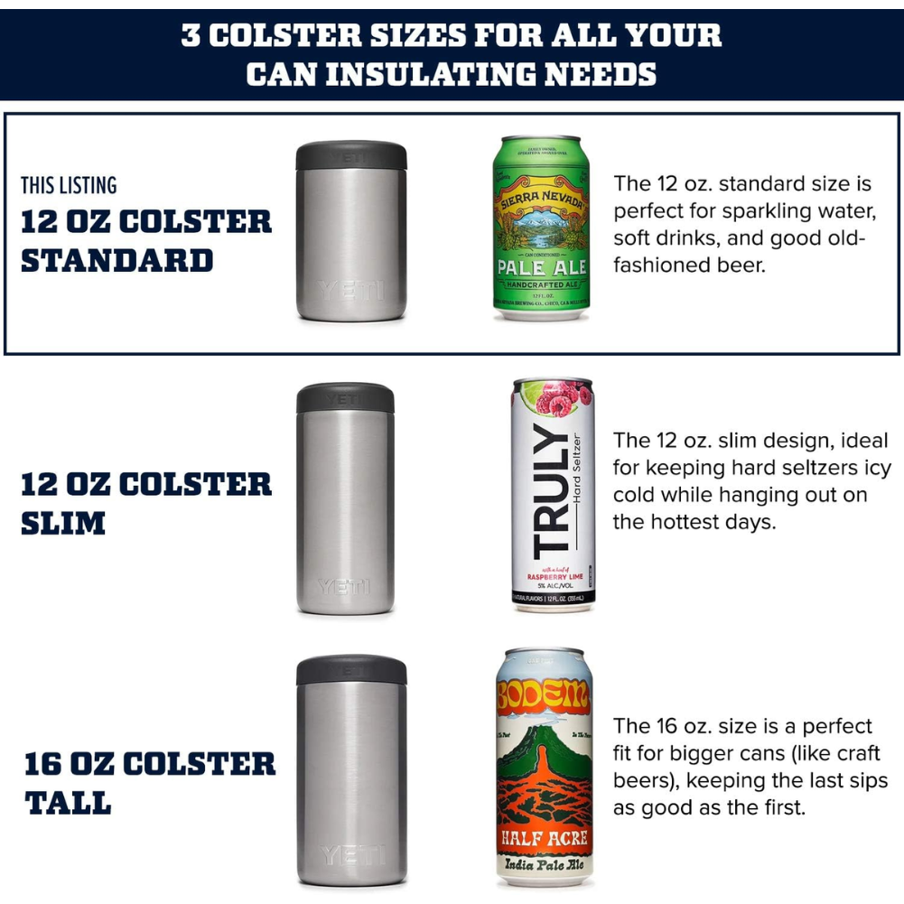 YETI Rambler 12oz Colster Can Insulator (Black) sizes