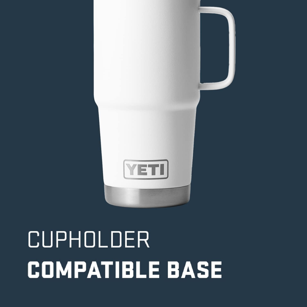 YETI Rambler 20 Oz Travel Mug (White) cupholder