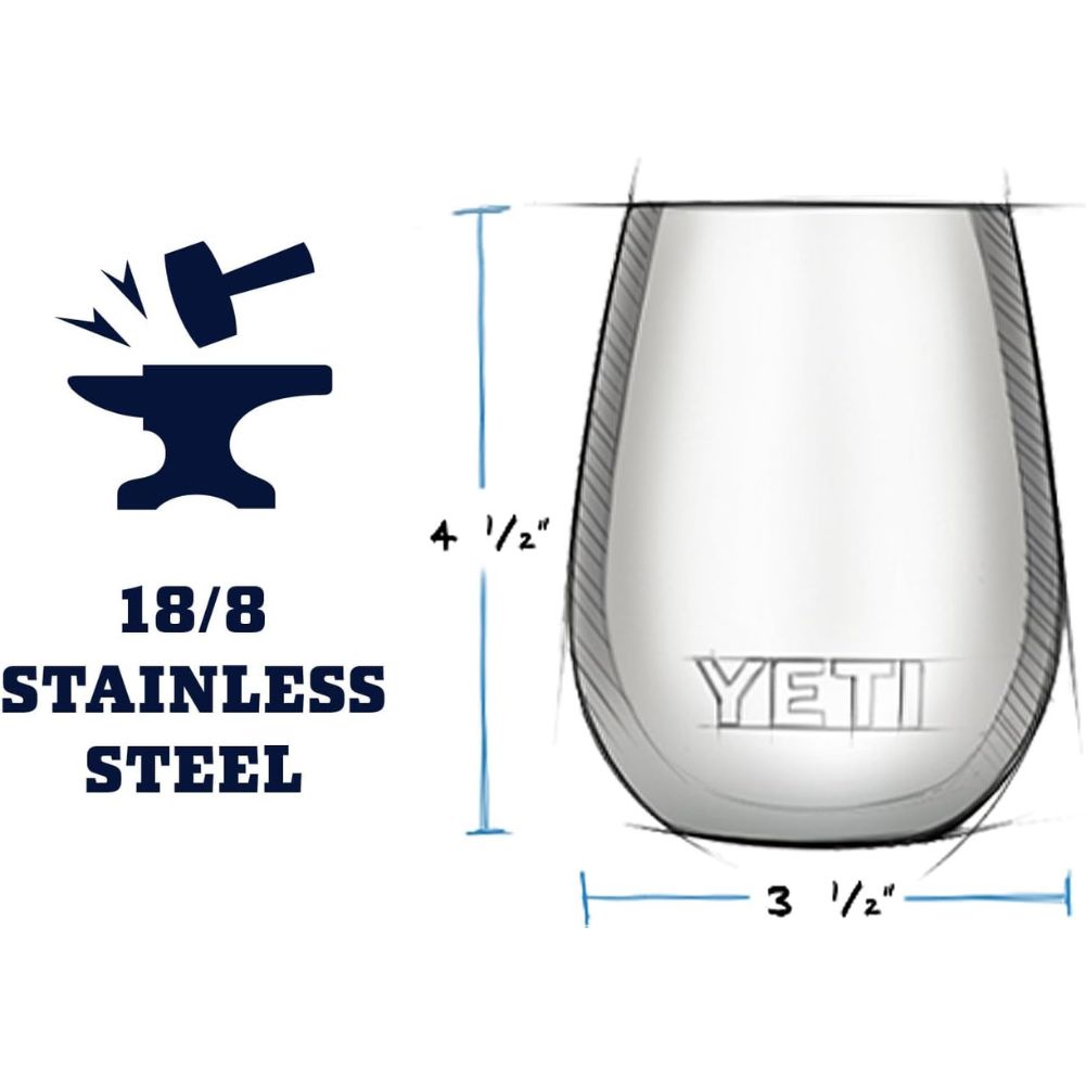 Yeti Rambler 10 OZ Wine Tumbler (Canopy Green) measurements