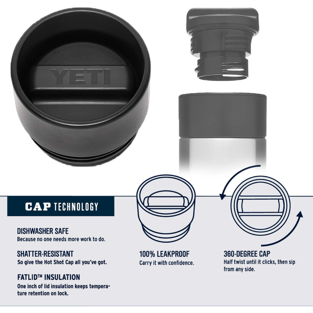 Yeti Rambler 12 OZ Bottle With Hotshot Cap (Seafoam) lid info