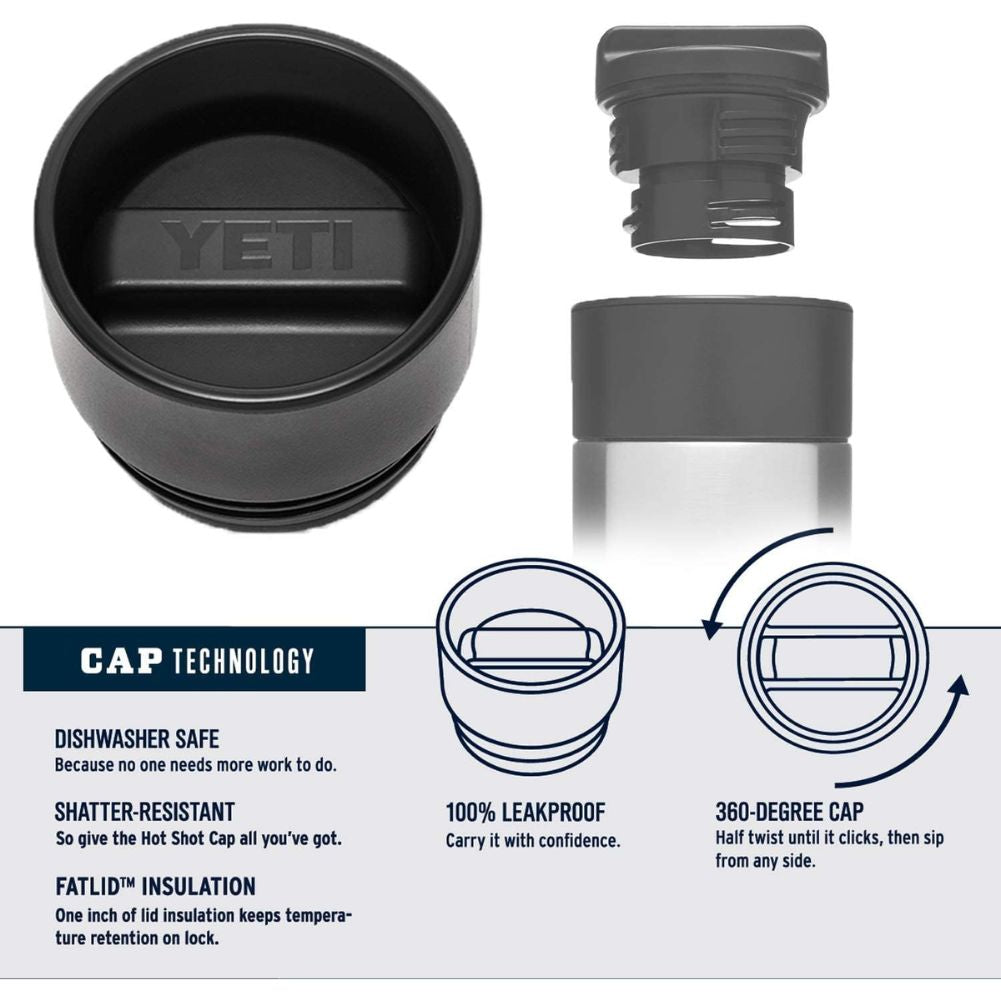 Yeti Rambler 18 OZ Bottle With Hotshot Cap (Seafoam) lid info