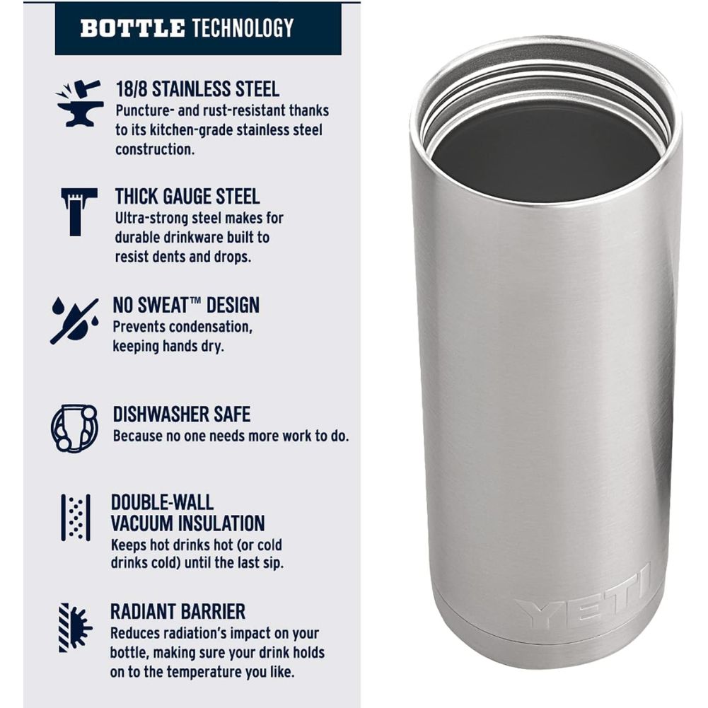 Yeti Rambler 18 OZ Bottle With Hotshot Cap (Seafoam) stainless steel