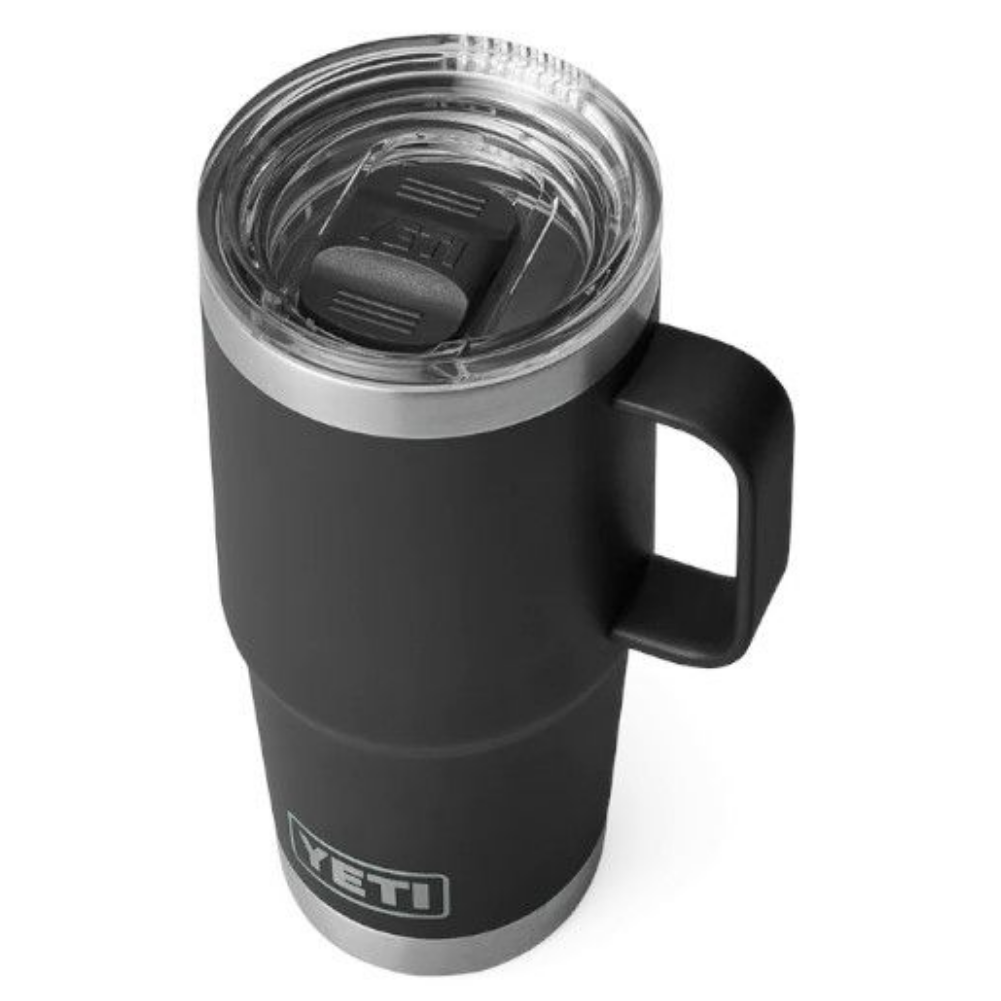Yeti Rambler 20 OZ Travel Mug (Black)
 top angle