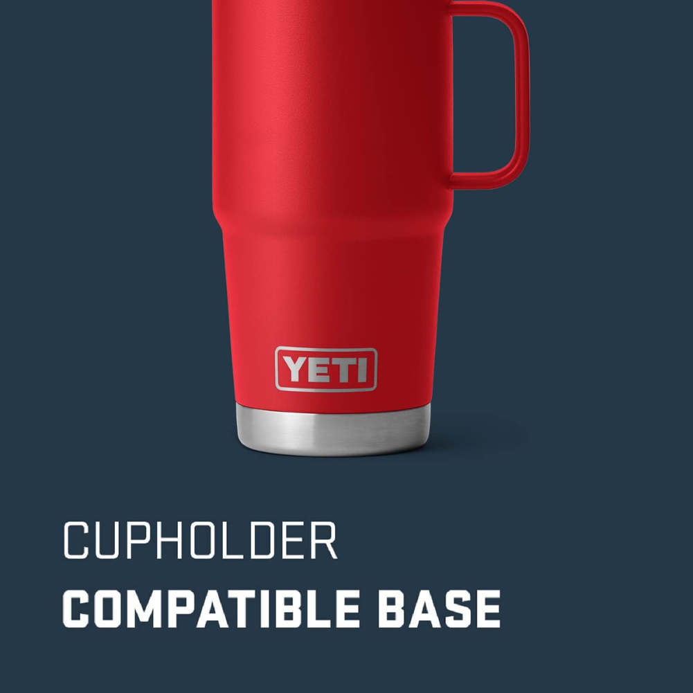 Yeti Rambler 20 OZ Travel Mug (Rescue Red) bottom view