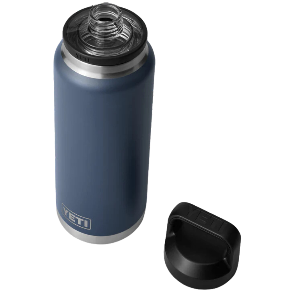 Yeti Rambler 26 OZ  Bottle With Chug Cap (Navy) lid off