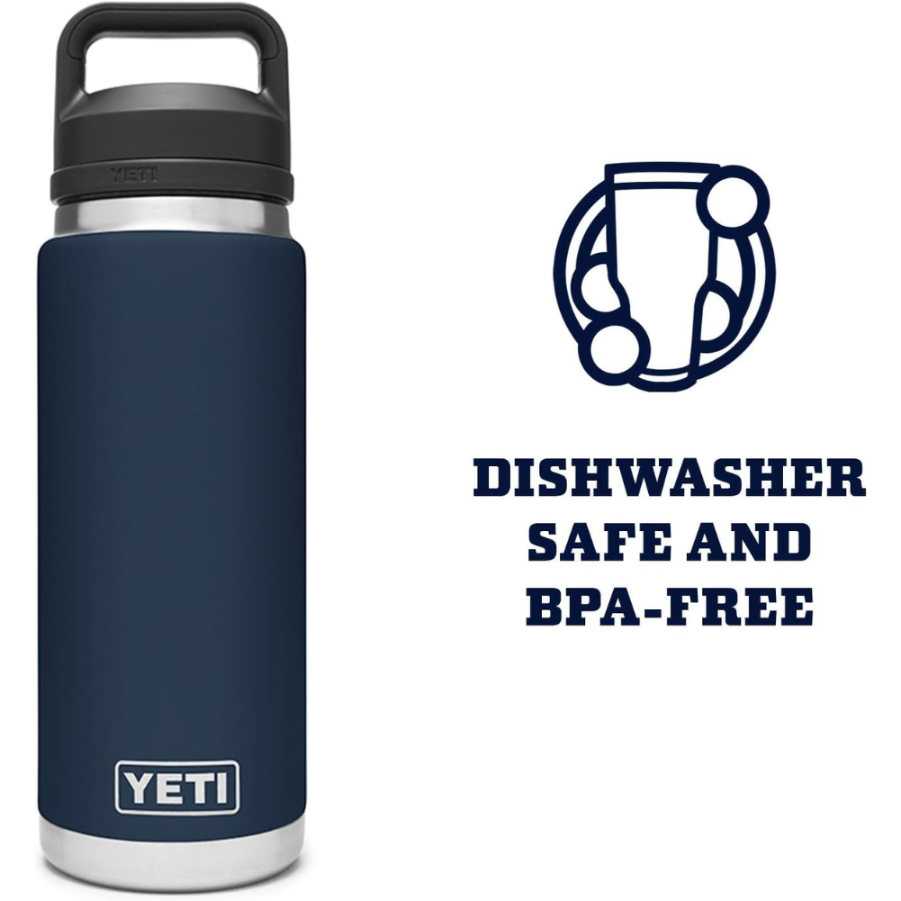 Yeti Rambler 26 OZ  Bottle With Chug Cap (Navy) dishwash safe
